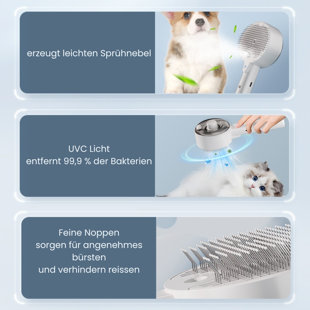 SHINECOMB mit UV-Sterilisation für gesunde und glänzende Haustierfelle