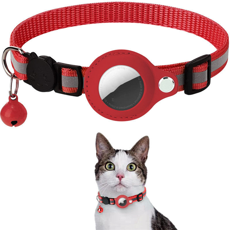 Katzen Halsband mit Silikonhalterung für Apple AirTag + Glöckchen